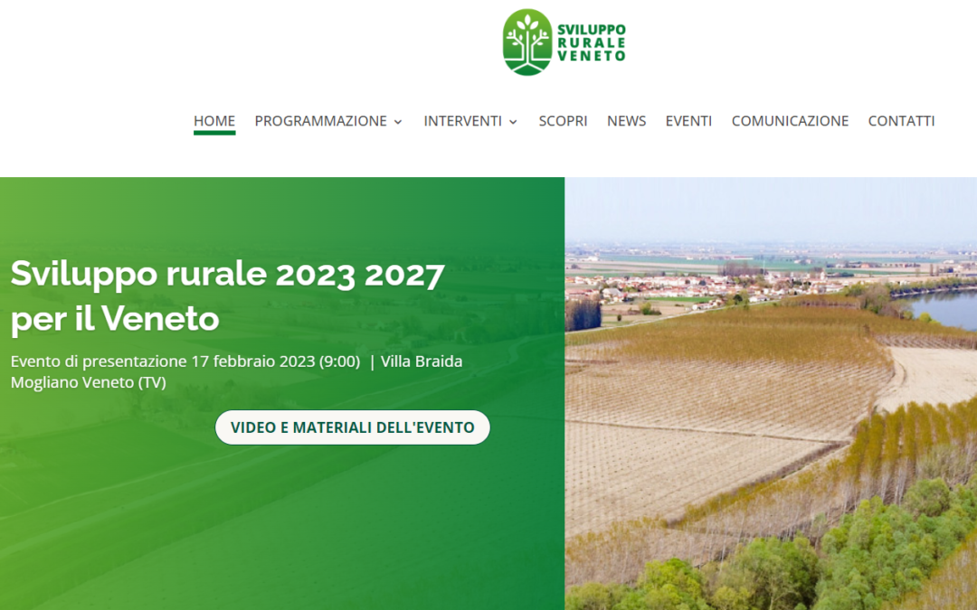 Online lo Sviluppo rurale Veneto. Arriva il nuovo sito web